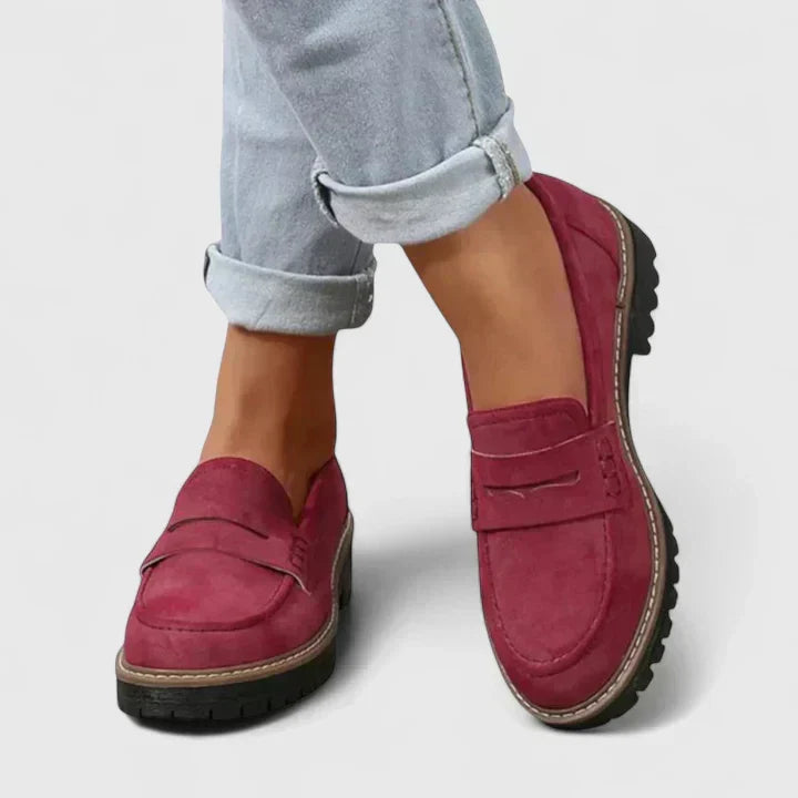 Destiny | Women Suede Slip On Loafers With Supportive Grip Sole For Longer Days Or Everyday Wear