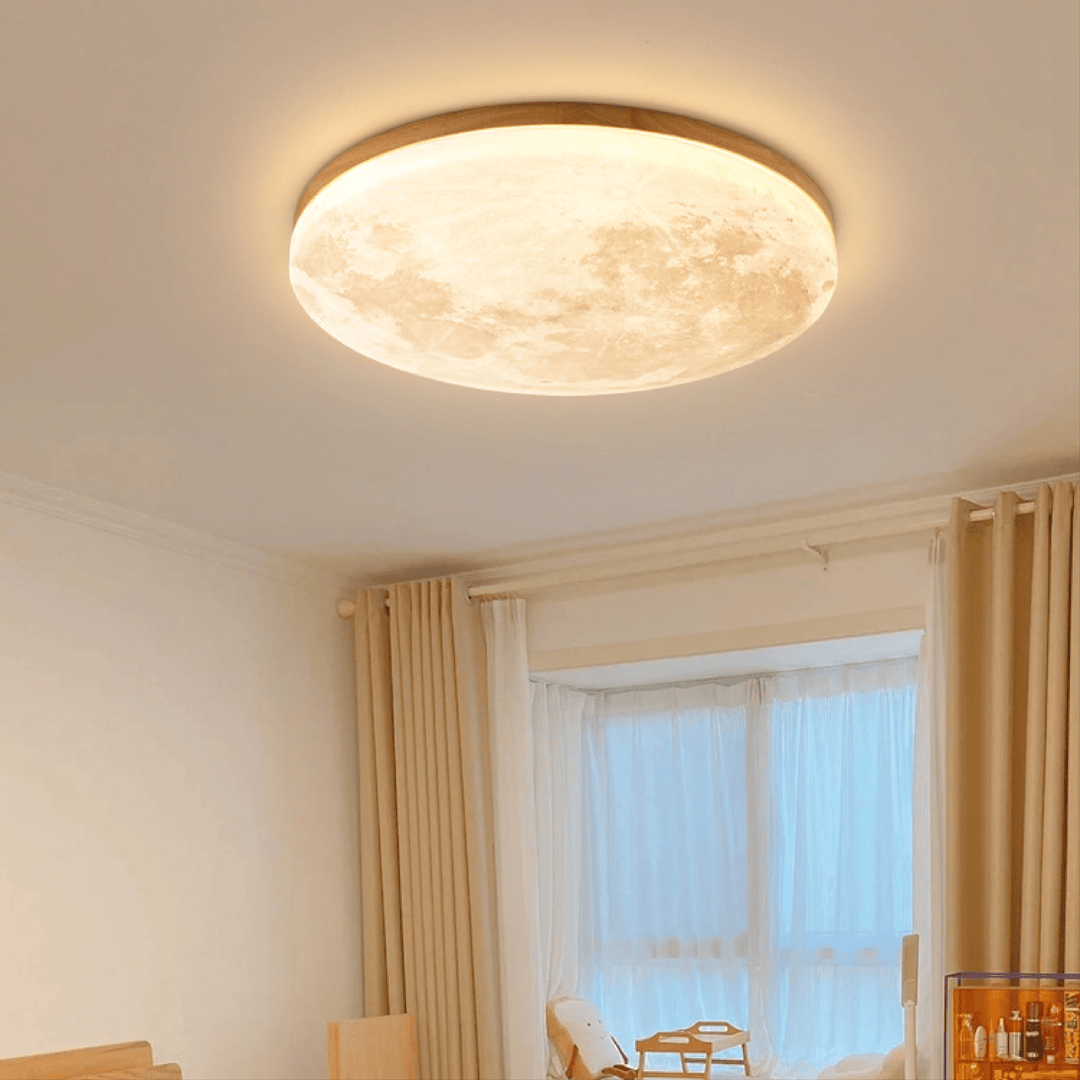 Moon Ceiling Lamp – Modern Dimmable LED Design
