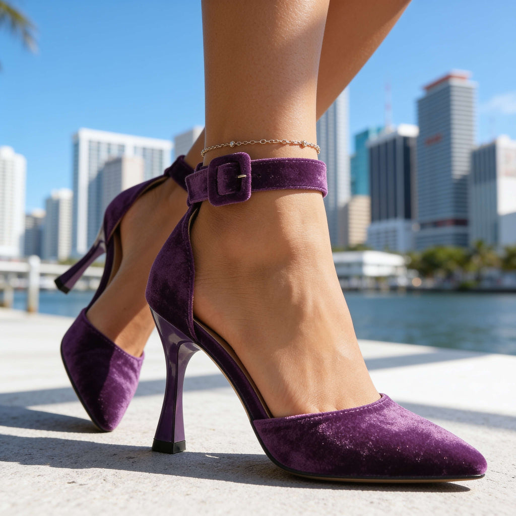 Jolene | Women Retro Ankle Strap Heels With Buckle Fastening
