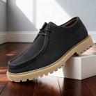 Mason | Men Leather Lace Up Moc Toe Shoes With Padded Interior Apron Stitching And Deep Tread Sole For Daily Wear