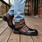 Andrew | Men Buckle Boots With Sturdy Welt Shock Absorbing Sole Cushioned Footbed And Hand Stitched Detailing
