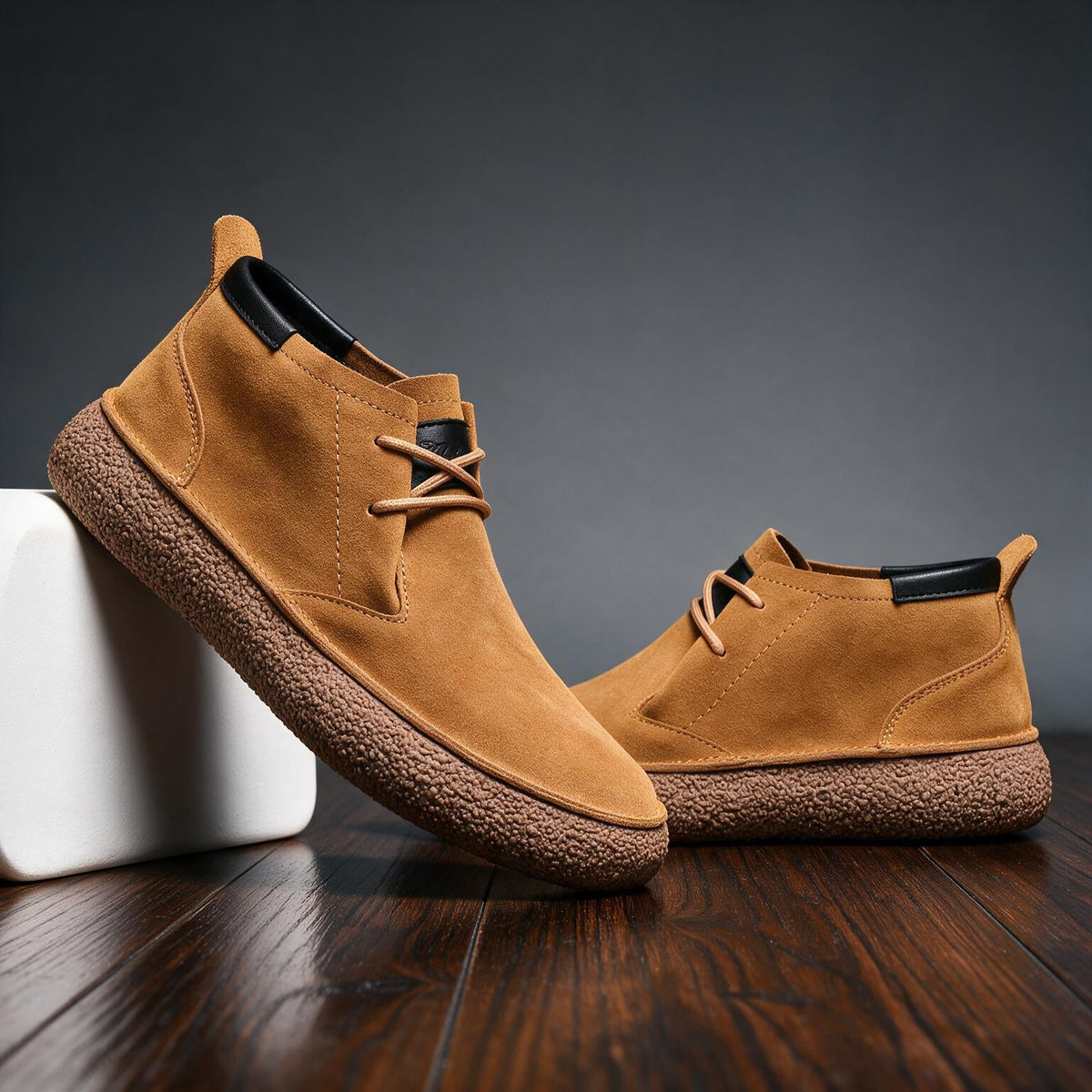 Hugh | Men Suede Leather Chukka Boots With Cushioned Sole Smooth Lining And Reinforced Heel For Autumn Days