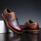 Owen | Men Grained Brogue Derbies With Welt Stitching Reinforced Panels Waxed Laces And Cushioned Interior