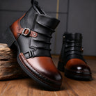 Andrew | Men Buckle Boots With Sturdy Welt Shock Absorbing Sole Cushioned Footbed And Hand Stitched Detailing