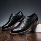 Owen | Men Grained Brogue Derbies With Welt Stitching Reinforced Panels Waxed Laces And Cushioned Interior
