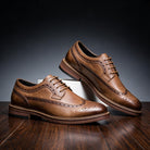 Owen | Men Grained Brogue Derbies With Welt Stitching Reinforced Panels Waxed Laces And Cushioned Interior