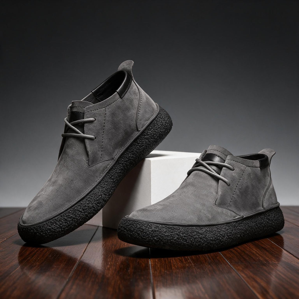 Hugh | Men Suede Leather Chukka Boots With Cushioned Sole Smooth Lining And Reinforced Heel For Autumn Days