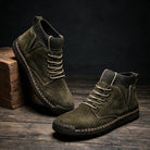 Davidson | Men Suede Sneakers With Hand Cut Panels Reinforced Side Seams Shock Absorbing Midsole And Cushioned Insole