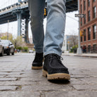 Mason | Men Leather Lace Up Moc Toe Shoes With Padded Interior Apron Stitching And Deep Tread Sole For Daily Wear