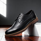 Owen | Men Grained Brogue Derbies With Welt Stitching Reinforced Panels Waxed Laces And Cushioned Interior