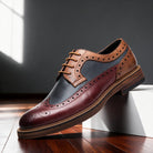 Owen | Men Grained Brogue Derbies With Welt Stitching Reinforced Panels Waxed Laces And Cushioned Interior