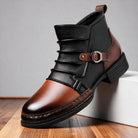 Andrew | Men Buckle Boots With Sturdy Welt Shock Absorbing Sole Cushioned Footbed And Hand Stitched Detailing