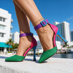 Jolene | Women Retro Ankle Strap Heels With Buckle Fastening
