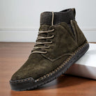 Davidson | Men Suede Sneakers With Hand Cut Panels Reinforced Side Seams Shock Absorbing Midsole And Cushioned Insole