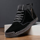 Davidson | Men Suede Sneakers With Hand Cut Panels Reinforced Side Seams Shock Absorbing Midsole And Cushioned Insole