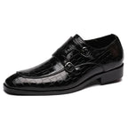 Savonti Men's Leather Monk Strap Dress Shoes