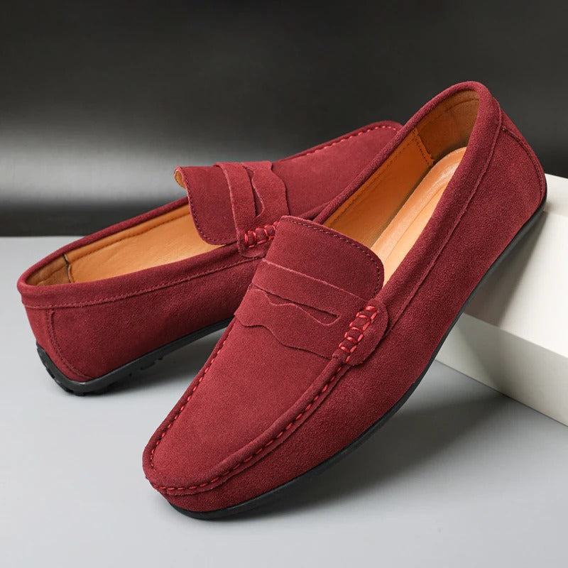 Dreux | Men Suede Slip On Loafers With Cushioned Footbed For Workdays Or Weekends