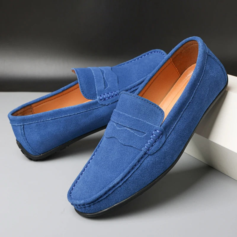Dreux | Men Suede Slip On Loafers With Cushioned Footbed For Workdays Or Weekends