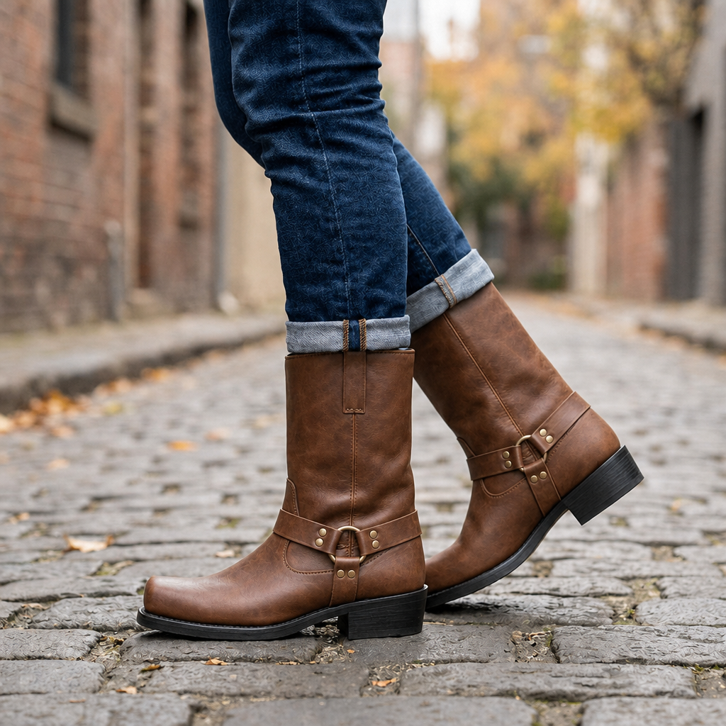 Men’s Cowboy Boots Harness Style | Mid Calf