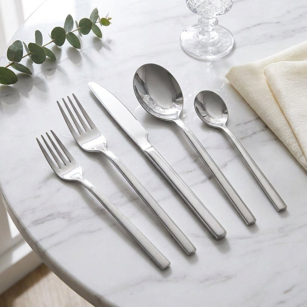 30-Piece Minimalist Stainless Steel Cutlery Set