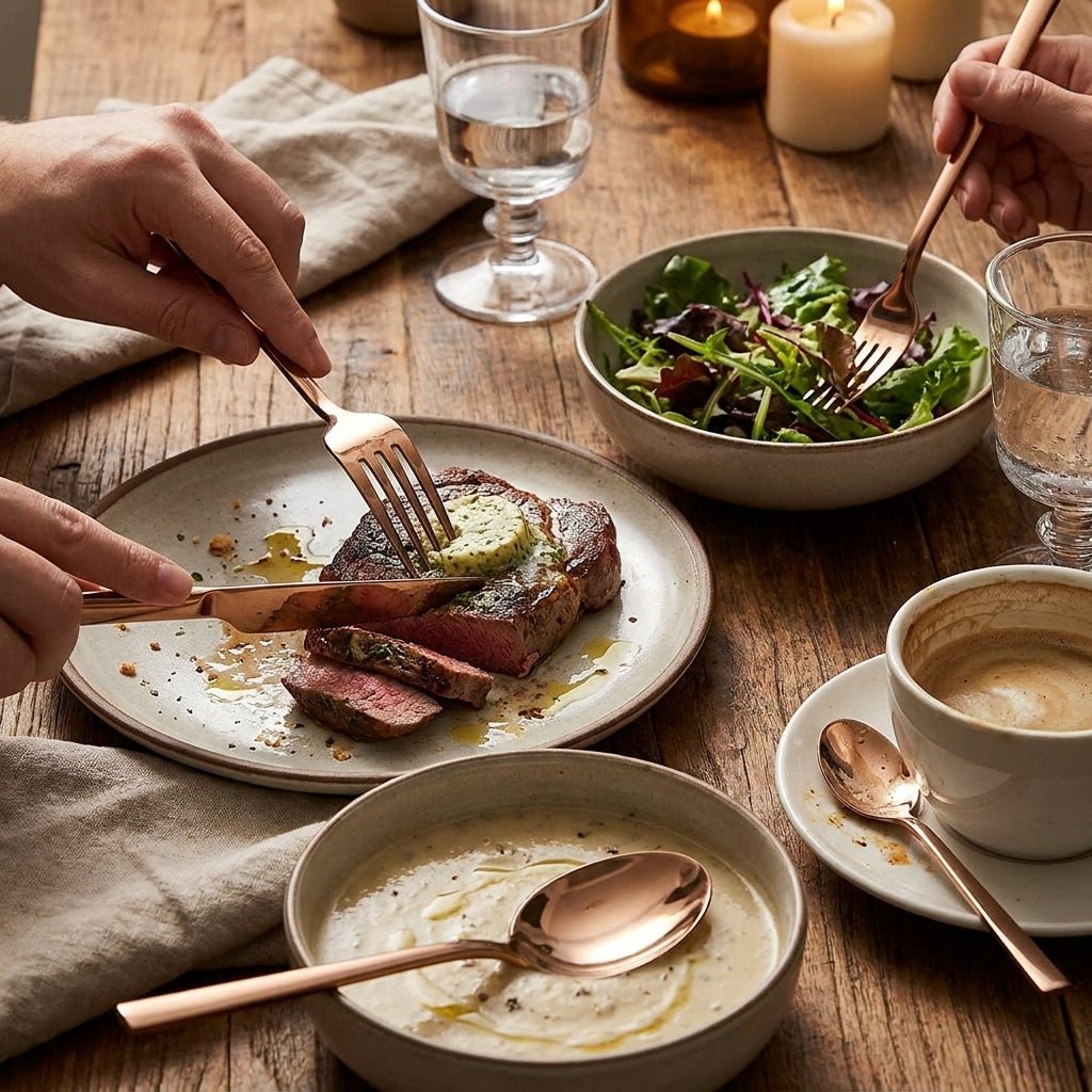 30-Piece Minimalist Stainless Steel Cutlery Set