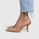 Bella | Women Pointed Toe Slingback Stiletto Heels With Leopard Print For Office Wear And Evening Occasions