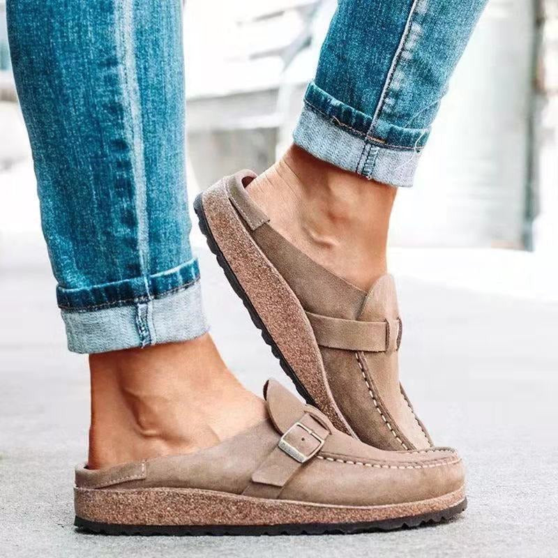 Heather | Women Closed Toe Slip On Slippers With Low Heel