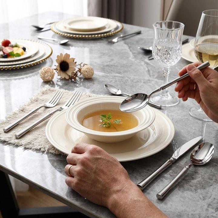 24-Piece Elegant Stainless Steel Cutlery Set