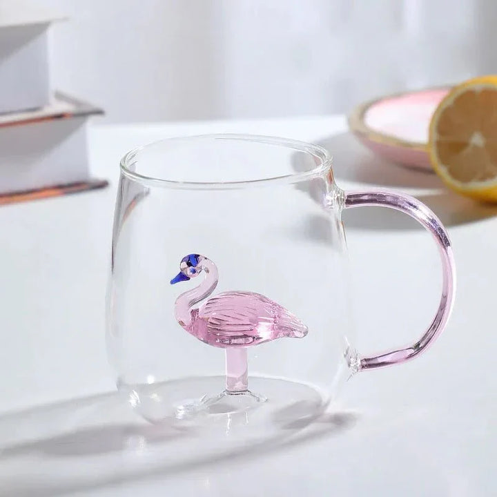 Lena - Borosilicate Glass Mug with 3D Animal Design for Coffee and Tea
