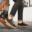Harrington | Men Leather Low Top Trainers With Reinforced Stitching And Cushioned Insole For Streetwear Or Smart Casual