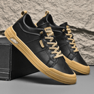 Harrington | Men Leather Low Top Trainers With Reinforced Stitching And Cushioned Insole For Streetwear Or Smart Casual