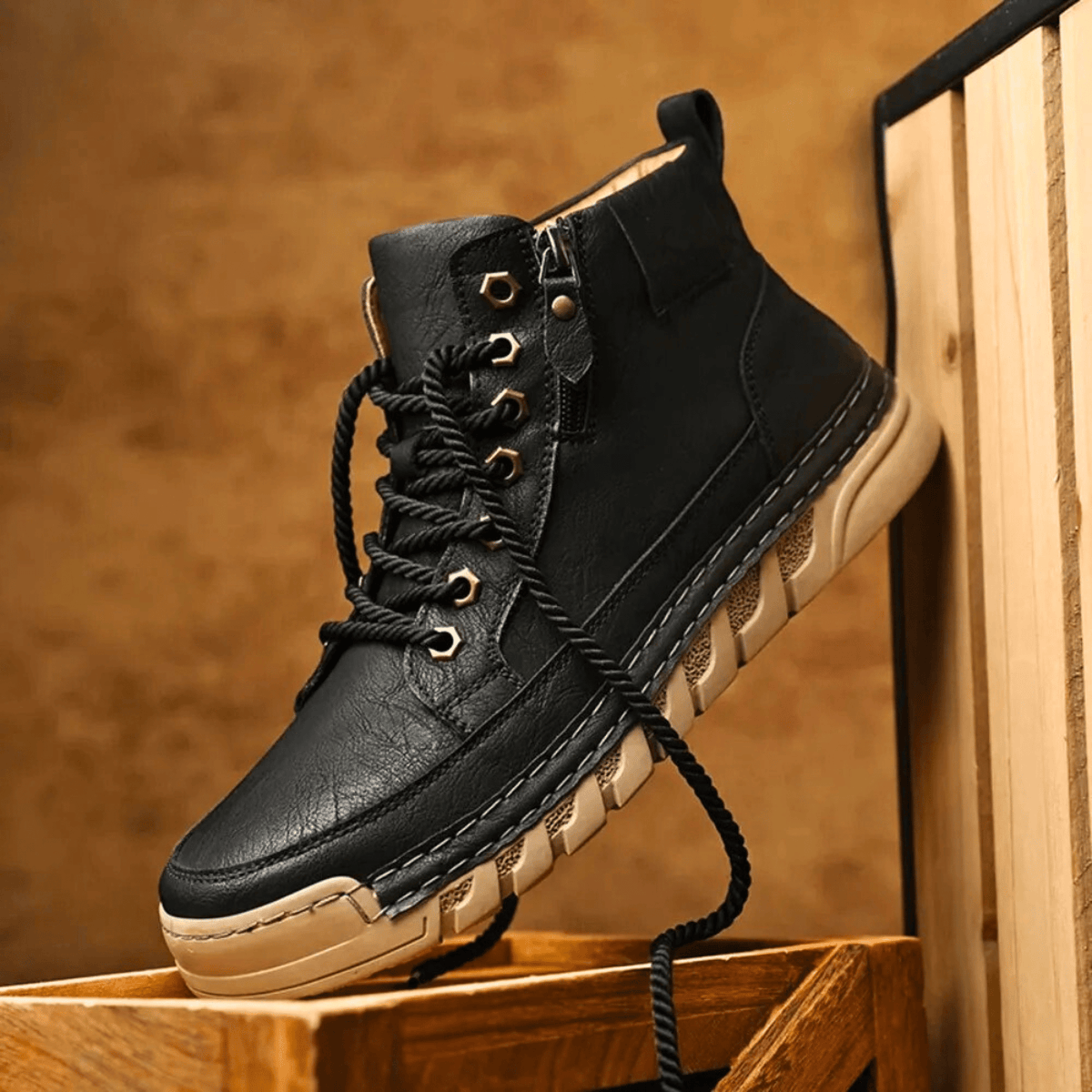 Kingsley | Men Leather Ankle Boots With Streamlined Silhouette Cushioned Sole And Refined Stitch Detailing For City Days
