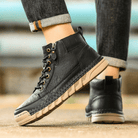 Kingsley | Men Leather Ankle Boots With Streamlined Silhouette Cushioned Sole And Refined Stitch Detailing For City Days