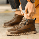 Kingsley | Men Leather Ankle Boots With Streamlined Silhouette Cushioned Sole And Refined Stitch Detailing For City Days